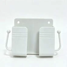 1pc Wall-Mounted Phone Holder, No-Drill Remote Control Storage Box, Multi-Function Socket Organizer Bag, Plastic Charging Phone Stand, Bedroom Remote Control Wall-Mounted Phone Holder, Remote Control Storage Box, Jewelry & Key Storage Rack (Multi-Color Optional) - No Punching Required (mobile Phone Holder) - View 14
