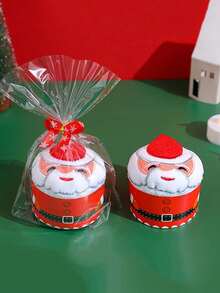 1/3pcs Christmas Towel Gift, Cute Santa Snowman Christmas Tree Shaped Towel, Holiday Party Favor, Stocking Stuffer, Christmas Souvenir Gift For Friends Family, Individually Wrapped With Bow Ribbon - Multicolor - View 13