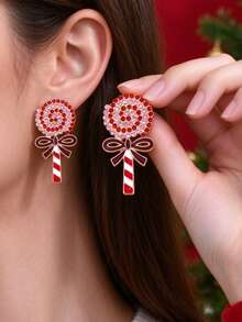 European & American Fashion Cute Elegant Lollipop Christmas Earrings, Suitable For Holiday Party Wear - Multicolor - View 2