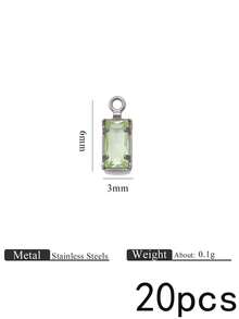 20Pcs Rectangle Glass Crystal Charms,304 Stainless Steel Gold Plated Multicolor Pendants,Charms For Jewelry Making,Diy Necklace Bracelet Supplies - Rhinestone Pendant - View 7