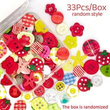 11/22/33/44/55/66/77/88Pcs Mixed Shape Resin Sewing Buttons In Box, Fruit And Heart Shaped Sewing Buttons, Star Butterfly Flower Mixed Shapes, Suitable For Sweater Cardigan Handmade Decoration - Multicolor - View 13