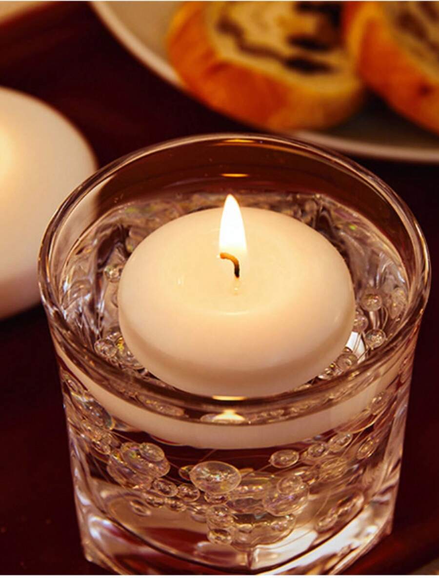 Small White Floating Candles For Wedding, Birthday Party, Shower, Date, Dinner, Wedding Decor/Party Decor, Cylinder Vase, Wedding Centerpiece, Party And Bathroom Decor - Multicolor - View 1