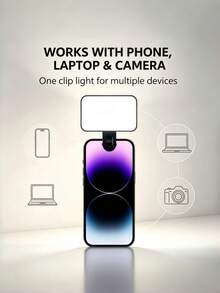 DUONENG Portable Clip-On LED Fill Light, Suitable For Action Photography, 3 Lighting Modes, Adjustable Brightness And Angle, USB Interface, Compatible With Laptop/Phone/Tablet/Zoom Meeting/Makeup, Suitable For Selfie And Live Streaming, Portable Light - one-size - View 9