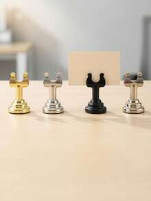 1/6pcs Silver Stainless Steel Table Number Card Holders, Mini Card Holders, Place Cards, Table Number Card Holders; Suitable For Weddings, Parties, Graduation Ceremonies, Receptions, Restaurants, Homes And Offices.Table Number Holder,Photo Holder - Silver - View 6