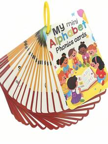 1 buah Kartu Huruf ABC Bahasa Inggris MINKOJA, 26 Kartu Flash Alfabet untuk Anak-anak, Kartu Flash Fonik, 26 Kartu Saku Fonetik Alfabet Bahasa Inggris - MultiWarna - View 3
