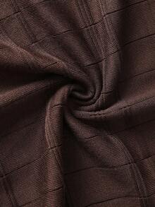 Men's Autumn/Winter Fashion Versatile Solid Color Casual Plaid Collar Long Sleeve Sweater Suitable For Daily Commute - Brown - View 11