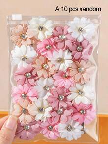 10/1pc Girls Pink Floral Sunflower Hair Clip With Rhinestone Embellished Alligator Hair Clip Hair Accessory Back Of Head Hairpin For Daily Use - Multicolor - View 11