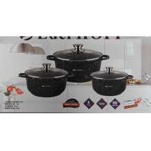 Large Black Speckled Pot Set, 10 L, 13.5 L And 18.5 L With Matching Lids, For Batch Cooking And Family Meals - View 11