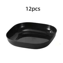 2/5/8/10/12pcs Black Reusable Square Plates, Lightweight Deep Dish, Unbreakable, Suitable For Home, Kitchen, Restaurant, Dorm, Camping And Picnic, Can Be Used As Dinner Plate, Salad Plate, Snack Bowl - Black - View 16