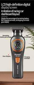 Kemei 1pc KM-999 Electric Hair Clipper, Suitable For Barbershop, Digital Display, Professional Wireless Precision Adjustable Trimmer For Men, 0mm Zero Gap Haircut Clipper - Multicolor - View 8