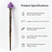 1PC Natural Raw Amethyst Magic Scepter, Fairy Lucky Crystal Wand, Spiritual Gem Stick, Witch Magic Wand, Creative Home Tabletop Decoration Gift For - Magic Wand - View 8