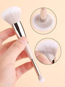 4pcs Makeup Brush Set, Flat Foundation Brush, Dual-Ended Powder Blending Brush, Angled Makeup Sponge, Beginner Makeup Brush Tools - Multicolor - View 6