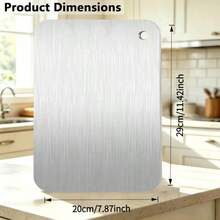 1pc Pure Titanium Reversible Chopping Board , Separated Food Prep Boards, Classified Cutting Surfaces For Meat, Veggies, Fruits And Bread, Kitchen Cooking Utensils,Kitchen Essentials,Kitchen Accessories,Cutting Board - Silver - View 10