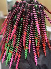 20 st spiralhårkrullare i blandade slumpmässiga färger, värmebeständiga plastkrullare, stylingverktyg för håret, DIY-stylingverktyg, lämpliga för salong och hemmabruk, för kvinnors normala hår, vågig styling, slät effekt, bärbara och lätta hårkrullare, nödvändigt DIY-stylingverktyg i enfärgat - Multifärgad - Visa 2