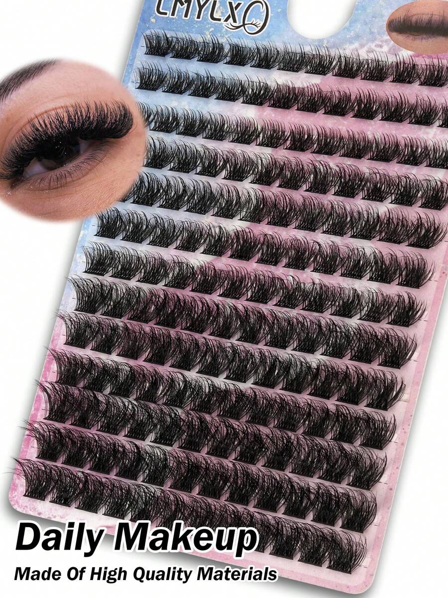 13 Rows Cat Eye Eyelash Clusters, Fluffy Fox Eye False Eyelashes, 10-16mm Mixed Length, Fluffy Single Strand False Eyelashes, DIY False Eyelash Extension, Cluster False Eyelashes, Natural Long D Curl Cat Eye False Eyelash Clusters - View 1