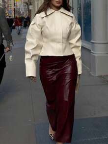 Women's Street Elegant Vacation Long Sleeve Jacket - Apricot - View 6