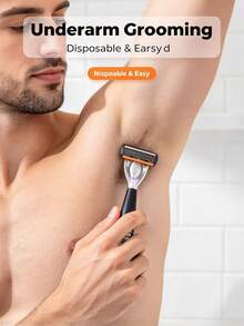 Matte Manual Razor Set, 2 Handles + 24 Replacement Blades, Non-Slip Ergonomic ABS Handle, Gentle And Smooth Shaving, Portable Men's Daily Use Shaving Kit - Multicolor - View 2