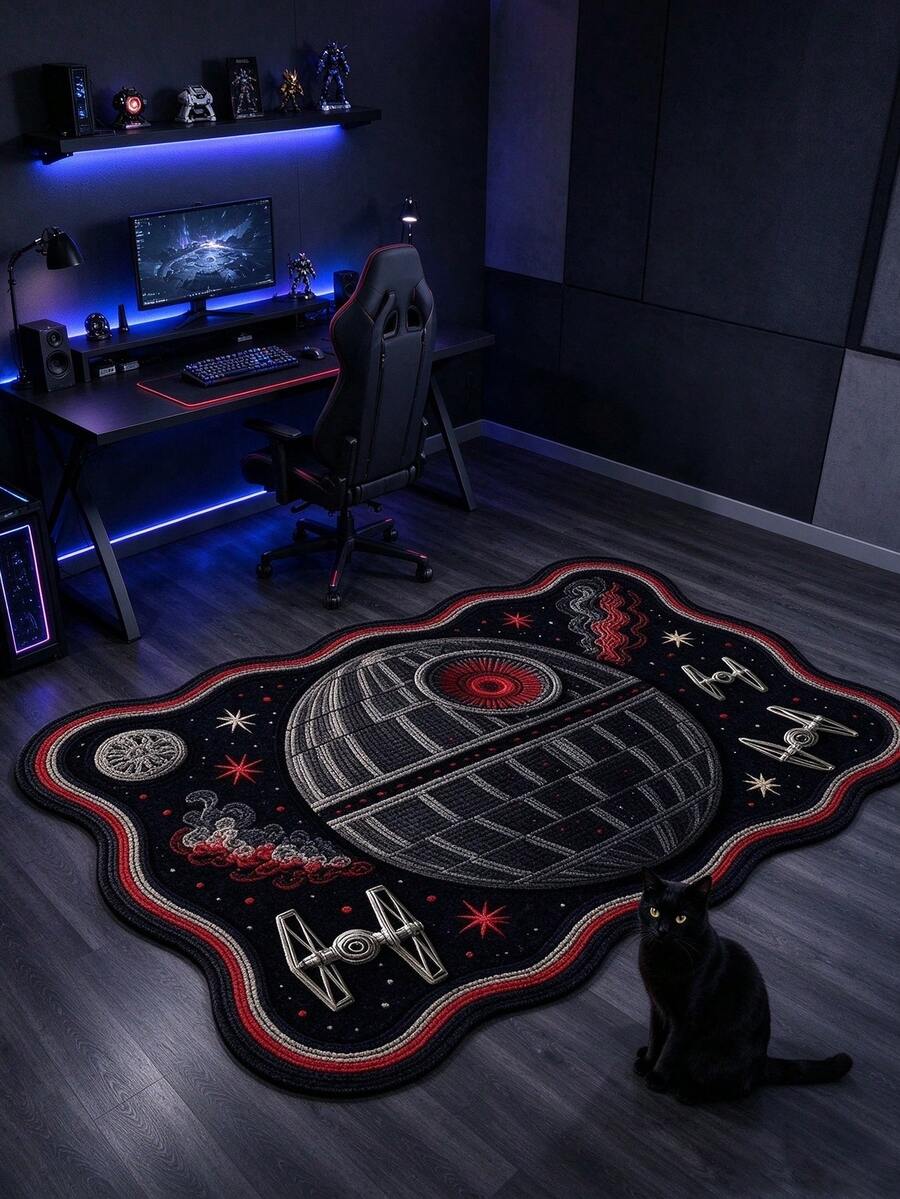 1pc Mechanical Planet Area Rug, Living Room Carpet, Rug, Area Rug, Large Rug, Floor Mat, Living Room Large Carpet, Bedroom Carpet, Carpet, Doormat - Multicolor - View 1