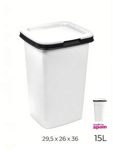 White Square Flip‑Top Plastic Waste Bin, Slim Rectangular Removable Flip Lid, Odor‑Blocking Trash Bucket For Bathroom Kitchen Bedroom Apartment Indoor Use - Color: Random - View 11