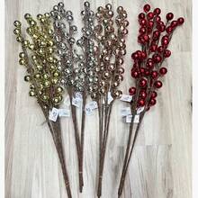 Christmas Decorative Stems 5PCS 70cm Metallic Berry Branches For Vase - Multicolor - View 12