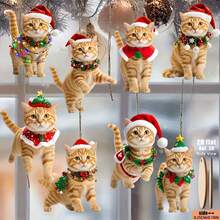 Cute Orange Tabby Cat Christmas Ornament - 2D Flat Non-3D | Classic Style, Suitable For Christmas Tree, Home, Office, Yard, Classroom | Multi-Purpose - A - View 5
