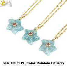 1pc Natural Stone Starfish Necklace Healing Crystal Amazonite Tiger Eye Amethyst Quartz Pendant Beach Style Necklaces Jewelry H965 - Necklace - View 8