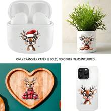 4pcs/Set Funny Christmas Reindeer Theme Patten UV Transfer Stickers - For DIY Crafts, Mugs, Laptops & Water Bottles, Self-Adhesive Plastic Decals, DIY Mug Decoration, Laptop Decals, Holiday Decorations, Festive Designs, Highquality Prints - Multicolor - View 8