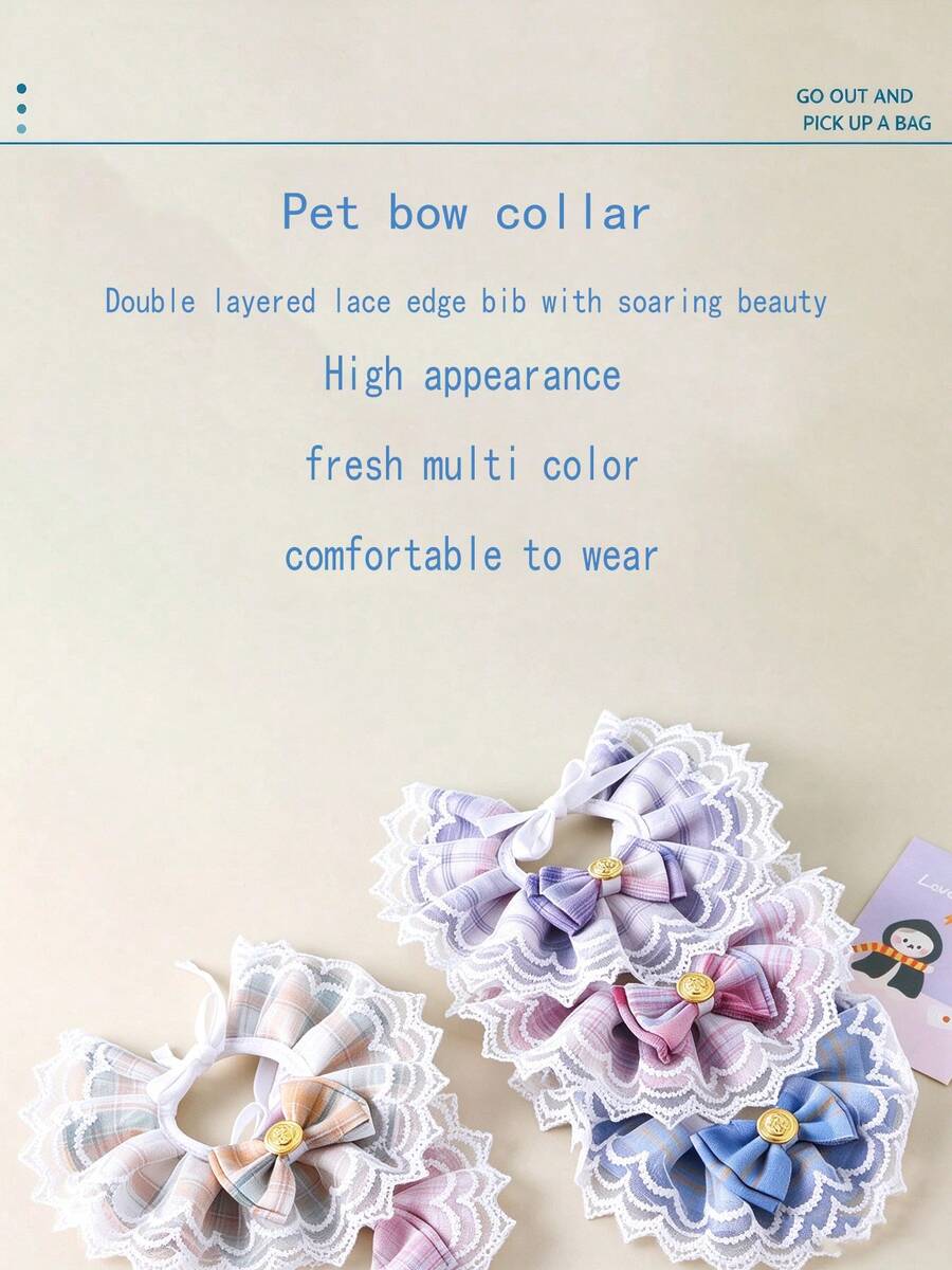 Princess Style Lace Bow Pet Bib, Cat & Dog Decorative Collar for Sale ...