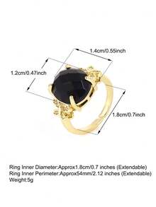 1Pc Natural Amethyst Ring For Women Oval Faceted Gem Stone Open Adjustable Rings Butterfly Charm Crystal Statement Jewelry Wedding Birthday Gift H971 - Ring - View 7