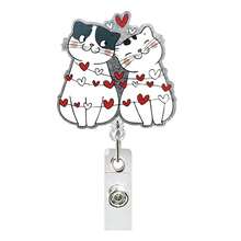 1pc Valentine's Day Acrylic Cute Panda Retractable Badge Reel Gift Rotating Badge Clip - Multicolor - View 11
