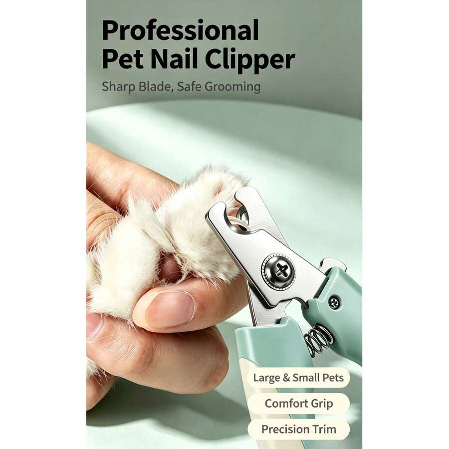 1pc Pet Nail Clipper, Universal Cat And Dog Nail Trimmer, Anti-Cut Design, Beginner-Friendly Pet Nail Grooming Tool, Precise Trimming To Prevent Over-Cutting, Suitable For Small And Medium Dogs And Cats Daily Grooming Care, Pet Care Tool And Holiday Gift - single hole - View 1