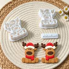 3Pcs Christmas Reindeer Polymer Clay Cutters For DIY Earring Pendant Craft Making, Nice Gift For Handmade Hobbyists - 3-pack - View 4