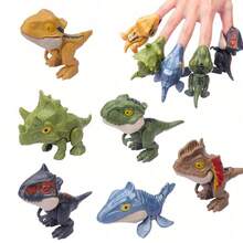 1/3/5/12pcs Dinosaur Finger Biting Doll Model, Random Dinosaur Animal Model With Biting Function, Mini Dinosaur Collection Display Doll, Interactive Novelty Doll, Desktop Decoration, Back To School, Birthday And Christmas Gift - Multicolor - View 2