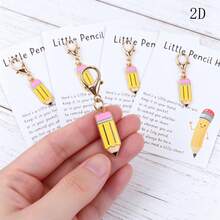 5pcs/10pcs Pencil Keychain With Pencil Hug Card, Encouragement Gift, Perfect As Motivational Gift For Students, Colleagues, Pen Pals, Learning Progress Reward, Backpack Decoration, Thanksgiving, Christmas, Valentine's Day Gift - Multicolor - View 6