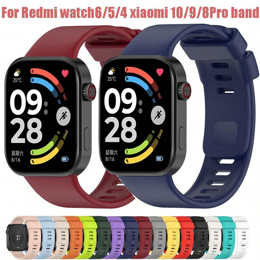 Compatible With Redmi Watch 6 Official Style Silicone Watch Band For Redmi Watch 5/4/ 10 Pro/9/8 Pro Smartwatch Breathable - Watch 6/5/4 10/9/8 Pro - View 1