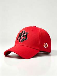 1pc Men Hats Letter NY Embroidered Side AR Printing Hats For Men Adjustable Design Perfect For Parties Travel Outdoor Activities And Sun Protection. - Multicolor - View 12