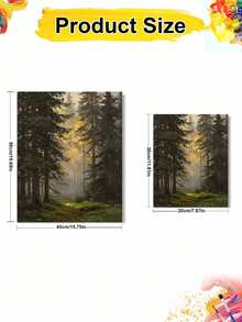 Paint By Numbers Forest Theme Kit For Adults Frameless Acrylic Canvas Art, DIY Home Decor, Great Gift Idea For Birthdays, Holidays Gifts. - Sets - View 4
