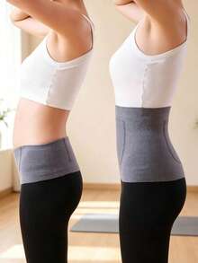 Yoga Double-Pocket Thermal Waist Warmer With Pocket, Stomach-Warming, Breathable, Front-And-Back Cold-Protection, Seamless Waist Support - Multicolor - View 7