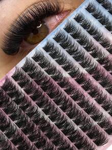 13 Rows Cat Eye Eyelash Clusters, Fluffy Fox Eye False Eyelashes, 10-16mm Mixed Length, Fluffy Single Strand False Eyelashes, DIY False Eyelash Extension, Cluster False Eyelashes, Natural Long D Curl Cat Eye False Eyelash Clusters - View 6