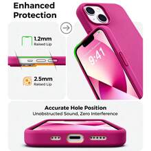 原裝矽膠手機殼，相容 iPhone 13 14 15，[軍規級防震保護] 柔軟防刮微纖維內襯矽膠殼，相容 iPhone 16 Pro Max 17 Pro Max 18 Pro Max XS Max XR 7 8 Plus SE2022 6s 6s Plus 12 Mini 11 - 火龍果 - 查看 5