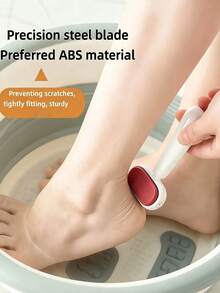 1 Set Double-Sided Foot Callus Remover, Replaceable Stainless Steel Blade Foot Scraper, Portable Manual Dead Skin/Corn Remover, Heel Exfoliating Pedicure Tool, Suitable For Thick Hard Cracked Skin, Includes Foot File And Replacement Heads - Regular Model - View 7