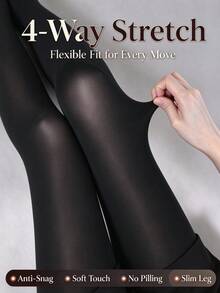 Slimming Solid Color Women's Velvet Tights, High Elasticity, Anti-Snagging, Anti-Pilling, Suitable For Daily Office Commute Wear - Multicolor - View 7