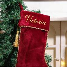 Vow&Vine Printed Embroidery, Embroidered Christmas Stocking Set, Name Embroidery, DIY Handmade Embroidered Christmas Pattern, Handmade Stitched Christmas Gift Leg Warmers - Multi-color 2 - View 3