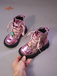 Children's Fashion Boots, Versatile For Daily Wear - Pink - View 1