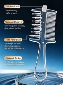 New Transparent Crystal Liquid-Drawing Comb, Dual-Purpose Hair Care And Massage Comb, Dirt-Proof Hair Care Comb, Minoxidil Scalp Oil Application Comb - Multicolor - View 3