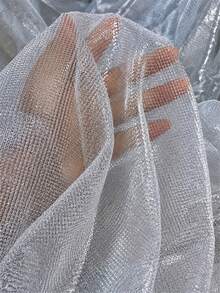5 Yards Champagne Gold Metallic Mesh Tulle Fabric, Lightweight Translucent Glitter Mesh, Soft Flowy Transparent Textile, Suitable For Sewing Evening Gowns, Wedding Dress Lace, Party Decor, Photo Backdrop And DIY Fashion Clothing Making - Multicolor - View 14