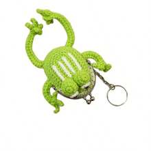 Crochet Frog Change Bag, Handmade Plush Frog Wallet, Travel Storage Bag,Coin Purse - Green - View 6