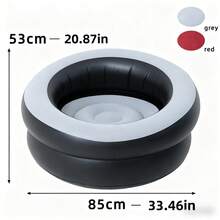 1pc Inflatable Round Sofa Chair, Flocked PVC Single Person Slouchy Bean Bag, Portable Folding Camping Stool, Outdoor Indoor Leisure Lounge Chair For Living Room - Multicolor - View 11