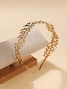 1pc Crown Floral Wreath Roman Emperor Gold Leaf Headband Caesar Headpiece Cosplay Party Accessory Halloween Decoration - Gold - View 3