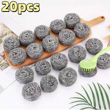 20 buah Bola Kawat Baja Ajaib, Sikat Pembersih Tugas Berat Stainless Steel untuk Mencuci Piring, Sikat Pembersih Penghilang Karat Panci Dapur, Satuan Tanpa Kemasan Individual - Beraneka warna - View 2